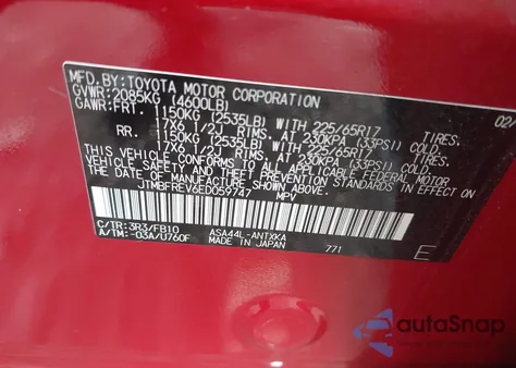 2014 Toyota Rav4 Le from USA, damaged, VIN JTMBFREV6ED059747